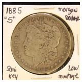 US Coins 1885-S Morgan Silver Dollar, circulated