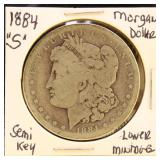 US Coins 1884-S Morgan Silver Dollar, circulated