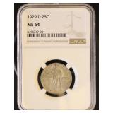 US Coins 1929-D Standing Liberty Quarter Graded MS