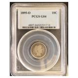 US Coins 1895-O Barber Dime Graded G04 by PCGS