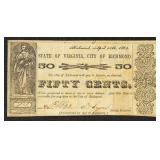 Virginia Obsolete Currency 50 Cents The City of Ri