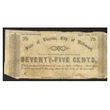 Virginia Obsolete Currency 75 Cents The City of Ri
