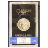 US Coins 1885-CC Morgan Silver Dollar in GSA Holde