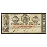 Georgia Obsolete Currency $100 The State of Georgi