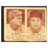 Jimmy Foxx & Joe Cronin 1941 Double Play Baseball
