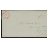 Martinsburg VA 1842 US Stampless Folded Letter wit