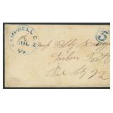 Campbell Court House VA 1850s US Stampless Folded