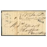 New Market VA 1830 US Stampless Folded Letter with