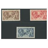 Great Britain Stamps #222-224 Mint LH Re-Engraved