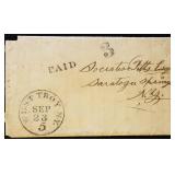 US Stampless Folded Letter with black 'West Troy,