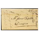 Woodstock, VA Straightline Cancel on Folded Letter