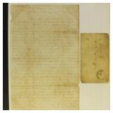 Civil War Soldier's Letter Sent from Camp Edmond n
