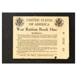 World War II ration books, postal savings books, e