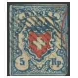 Switzerland Stamp #10 Used with thins CV $160