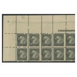 Canada Stamps #34 Block of 10 with partial imprint