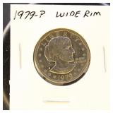 US Coins 1979 Susan B Anthony Dollars, Wide and Na