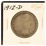 US Coins 1912-D Barber Half Dollar