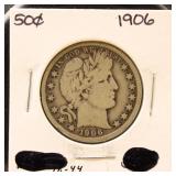 US Coins 1906 Barber Half Dollar