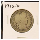 US Coins 1915 Barber Half Dollar (Key Date)