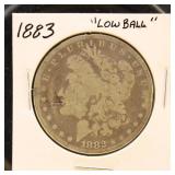 US Coins 1883 Morgan Silver Dollar 'Low Ball'