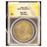 US Coins 1897-O Morgan Silver Dollar Graded AU55 b