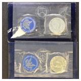 US Coins 1971-S & 1974-S Silver Eisenhower Dollars