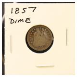 US Coins 1857 & 1841-O Seated Liberty Dimes
