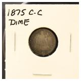 US Coins 1875-CC & 1877 Seated Liberty Dimes