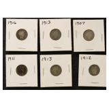 US Coins group of 10 Barber Dimes