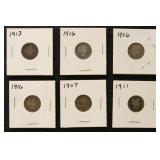 US Coins group of 10 Barber Dimes