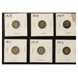 US Coins group of 10 Barber Dimes