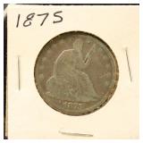 US Coins 1875 Seated Liberty Half Dollar