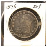 US Coins 1835 Capped Bust Half Dollar