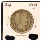 US Coins 1904-O Barber Half Dollar
