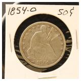 US Coins 1854-O Seated Liberty Half Dollar