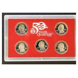 US Coins 2007 Proof Set - Quarters (5 coins) SILVE
