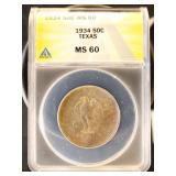 US Coins 1934 Texas Commemorative Half Dollar Grad