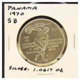 Panama Coins 1979 5 Balboas, Silver