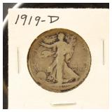 US Coins 1919-D Walking Liberty Half Dollar
