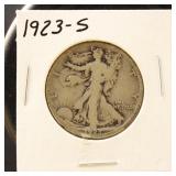 US Coins 1923-S & 1917 Walking Liberty Half Dollar