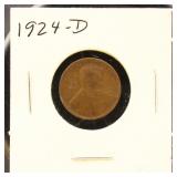 US Coins 1924-D & 1926-S Lincoln Wheat Cents