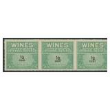 RE110a strip of three, imperforate verticallyUS St