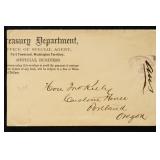 US Stamps Penalty Envelope, Washington Territory