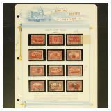 US Stamps #Q1-Q12 Mint and Used on White Ace Page