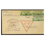 US Stamps #C18  x 3 on First Day cover with purple