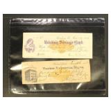 Bank Checks collection including Revenue Stamped P