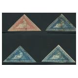 Cape of Good Hope Stamps #3, 4, 4, 13 Used CV $630