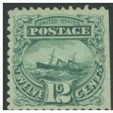 US Stamps #117 Mint HR w/ straight edge CV $2,000