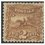 US Stamps #113 Mint HR with perf faults CV $500