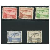 Japan Stamps #C3-C7 Mint Hinged Airmails CV $150